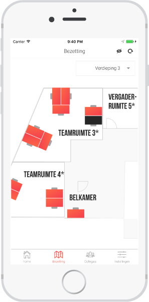 axino vind medewerkers op plattegrond